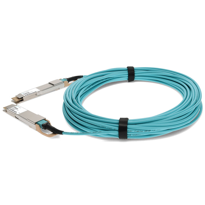 Dell 470-BBGH Compatible TAA Compliant 400GBase-AOC QSFP-DD to QSFP-DD Active Optical Cable (850nm, MMF, 30m)