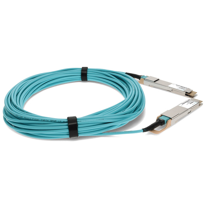 Dell 470-BBGH Compatible TAA Compliant 400GBase-AOC QSFP-DD to QSFP-DD Active Optical Cable (850nm, MMF, 30m)