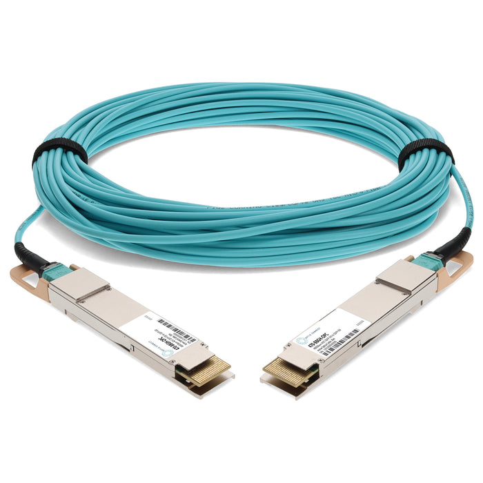 Dell 470-BBGH Compatible TAA Compliant 400GBase-AOC QSFP-DD to QSFP-DD Active Optical Cable (850nm, MMF, 30m)