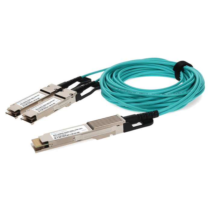 Dell AOC-Q28DD-2Q28-100G-20M Compatible TAA Compliant 200GBase-AOC QSFP28-DD to 2xQSFP28 Active Optical Cable (850nm, MMF, 20m)