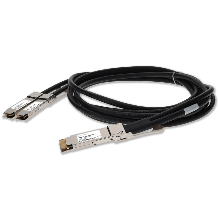 Arista Networks CAB-D-2Q-200G-2-5M Compatible TAA Compliant 200GBase-CU QSFP-DD 200G to 2xQSFP28 100G NRZ Direct Attach Cable (Passive Twinax, 2.5m)