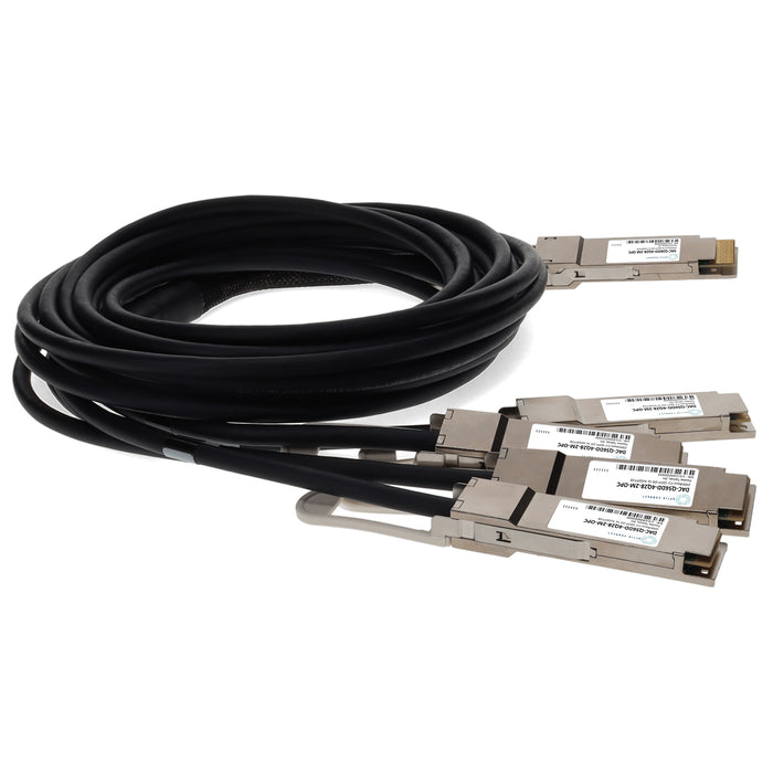Dell DAC-Q56DD-4Q28-2M Compatible TAA Compliant 200GBase-CU QSFP-DD 200G to 4xQSFP28 50G NRZ Direct Attach Cable (Passive Twinax, 2m)
