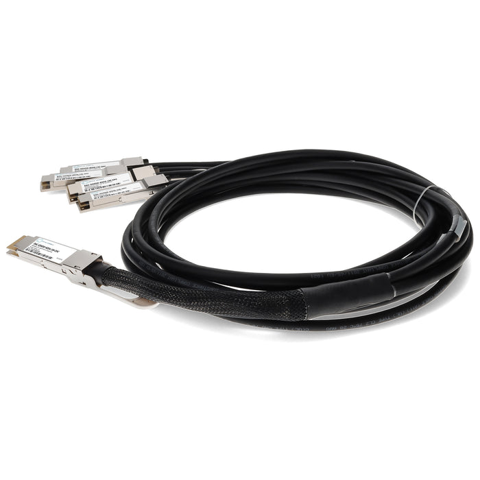 Dell DAC-Q56DD-4Q56-1M Compatible TAA Compliant 400GBase-CU QSFP-DD 400G to 4xQSFP56 100G PAM-4 Direct Attach Cable (Passive Twinax, 1m)