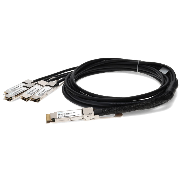 Dell DAC-Q56DD-4Q56-2-5M Compatible TAA Compliant 400GBase-CU QSFP-DD 400G to 4xQSFP56 100G PAM-4 Direct Attach Cable (Passive Twinax, 2.5m)
