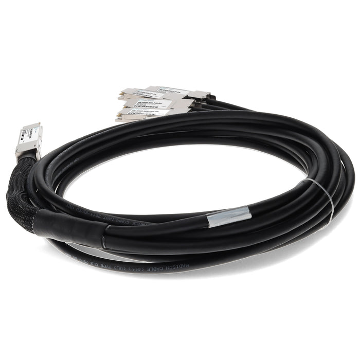 Dell DAC-Q56DD-4Q56-2-5M Compatible TAA Compliant 400GBase-CU QSFP-DD 400G to 4xQSFP56 100G PAM-4 Direct Attach Cable (Passive Twinax, 2.5m)