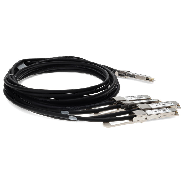 Dell DAC-Q56DD-4Q56-2-5M Compatible TAA Compliant 400GBase-CU QSFP-DD 400G to 4xQSFP56 100G PAM-4 Direct Attach Cable (Passive Twinax, 2.5m)