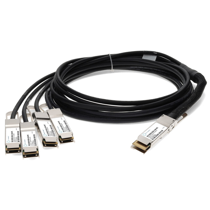 Dell DAC-Q56DD-4Q56-2-5M Compatible TAA Compliant 400GBase-CU QSFP-DD 400G to 4xQSFP56 100G PAM-4 Direct Attach Cable (Passive Twinax, 2.5m)