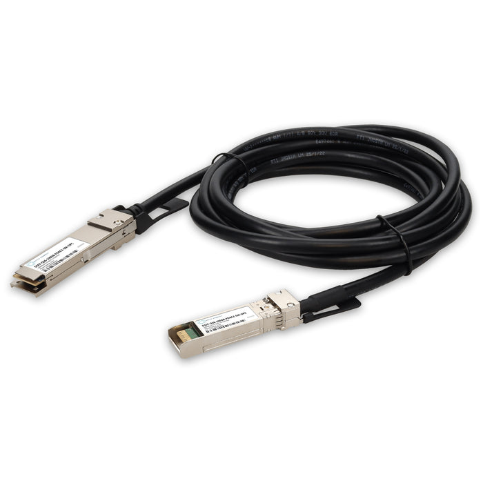 MSA and TAA 100GBase-CU DSFP to QSFP56 Direct Attach Cable (Passive Twinax, 2.5m) 27AWG