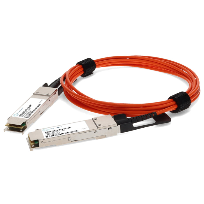 Mellanox MC2210310-003 Compatible TAA Compliant 40GBase-AOC QSFP+ Active Optical Cable (850nm, Orange, MMF, 3m)
