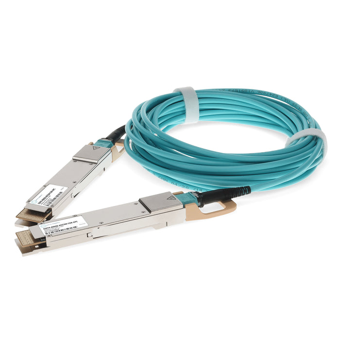 MSA and TAA 400GBase-AOC OSFP to OSFP (850nm, OM3, Aqua, 5m) CMIS 4.0 CDR