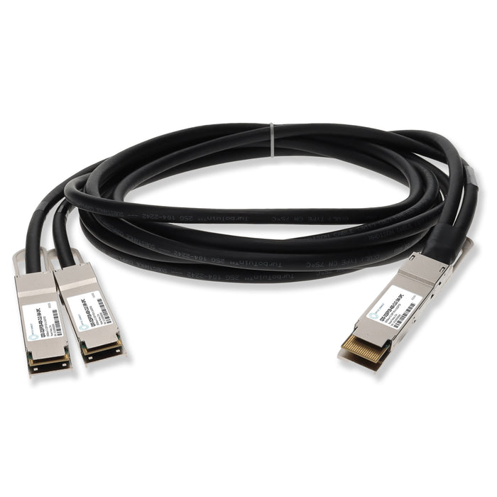 Cisco QDD-2QSFP28-400-CU2-5M Compatible TAA Compliant 200GBase-CU QSFP-DD 200G to 2xQSFP28 100G NRZ Direct Attach Cable (Passive Twinax, 2.5m)