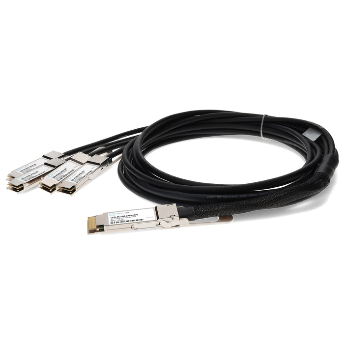 Juniper Networks QDD-4X100G-2P5M Compatible TAA Compliant 400GBase-CU QSFPDD to 4x QSFP28 Direct Attach Breakout Cable (Passive Twinax, 2.5m)