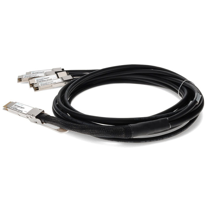 Juniper Networks QDD-4X100G-2P5M Compatible TAA Compliant 400GBase-CU QSFPDD to 4x QSFP28 Direct Attach Breakout Cable (Passive Twinax, 2.5m)