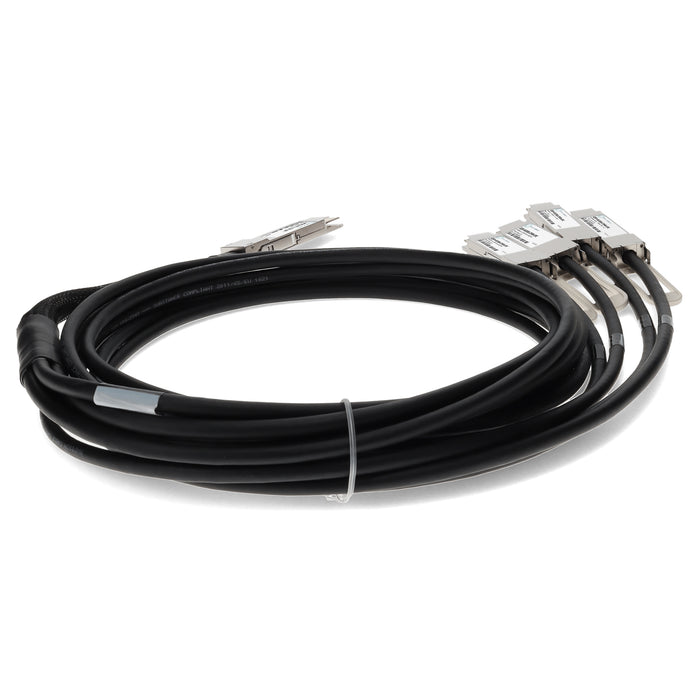 Juniper Networks QDD-4X100G-2P5M Compatible TAA Compliant 400GBase-CU QSFPDD to 4x QSFP28 Direct Attach Breakout Cable (Passive Twinax, 2.5m)