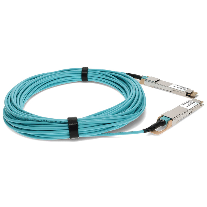 Dell Compatible TAA 400GBase-AOC QSFP-DD to QSFP-DD Active Optical Cable (850nm, MMF, 20m)