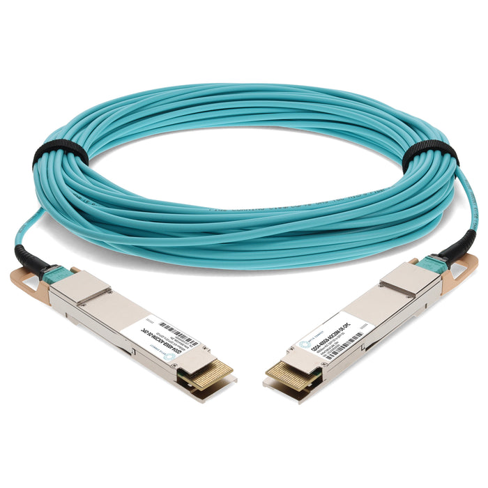 Dell Compatible TAA 400GBase-AOC QSFP-DD to QSFP-DD Active Optical Cable (850nm, MMF, 20m)