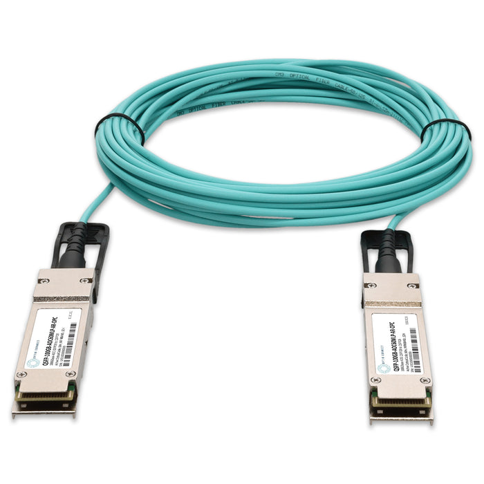 Arista Networks Compatible TAA 100GBase-AOC QSFP28 to QSFP28 Low Power Active Optical Cable (850nm, MMF, 60m, Infiniband EDR, LSZH)