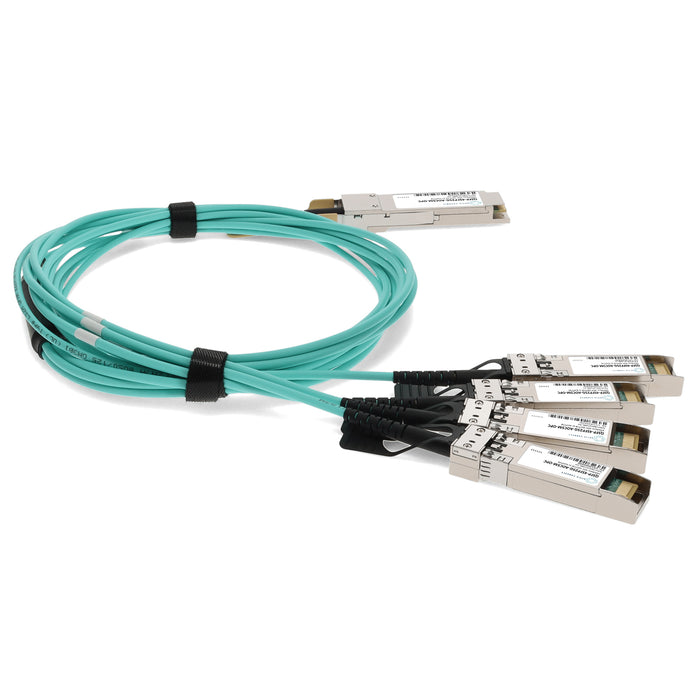 Cisco QSFP-4SFP25G-AOC5M Compatible TAA Compliant 100GBase-AOC QSFP28 to 4xSFP28 Direct Attach Cable (850nm, MMF, 5m)