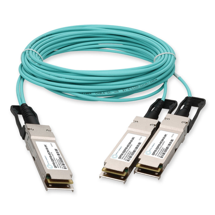 Dell Compatible TAA Compliant 100GBase-CU QSFP28 to 2xQSFP28 Active Optical Cable (850nm, MMF, 3m)