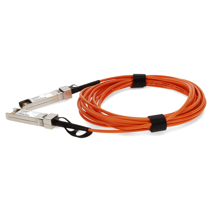 MSA and TAA Compliant 10GBase-AOC SFP+ to SFP+ OFNP (Plenum-rated) Orange Active Optical Cable (850nm, MMF, 4m)