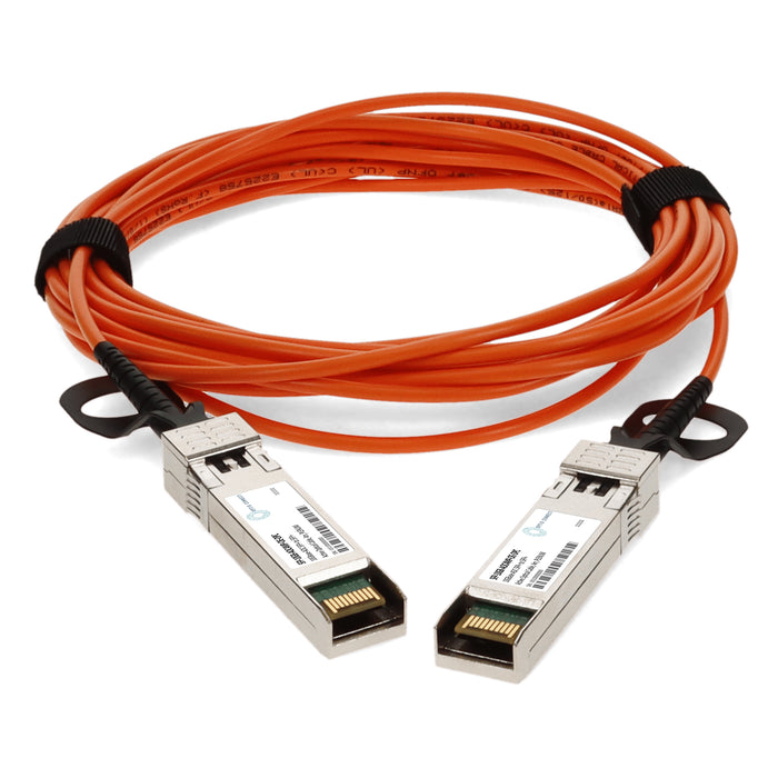 MSA and TAA Compliant 10GBase-AOC SFP+ to SFP+ OFNP (Plenum-rated) Orange Active Optical Cable (850nm, MMF, 4m)