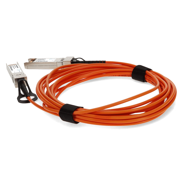 MSA and TAA Compliant 10GBase-AOC SFP+ to SFP+ OFNP (Plenum-rated) Orange Active Optical Cable (850nm, MMF, 5m)