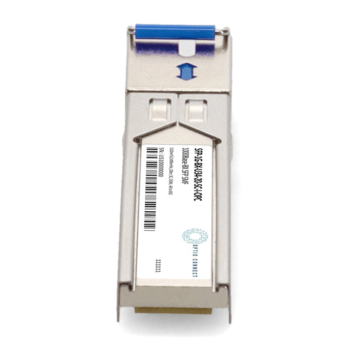 MSA and TAA 1000Base-BX SFP Transceiver (SMF, 1310nmTx/1490nmRx, 20km, SC, DOM, -40 to 85C)