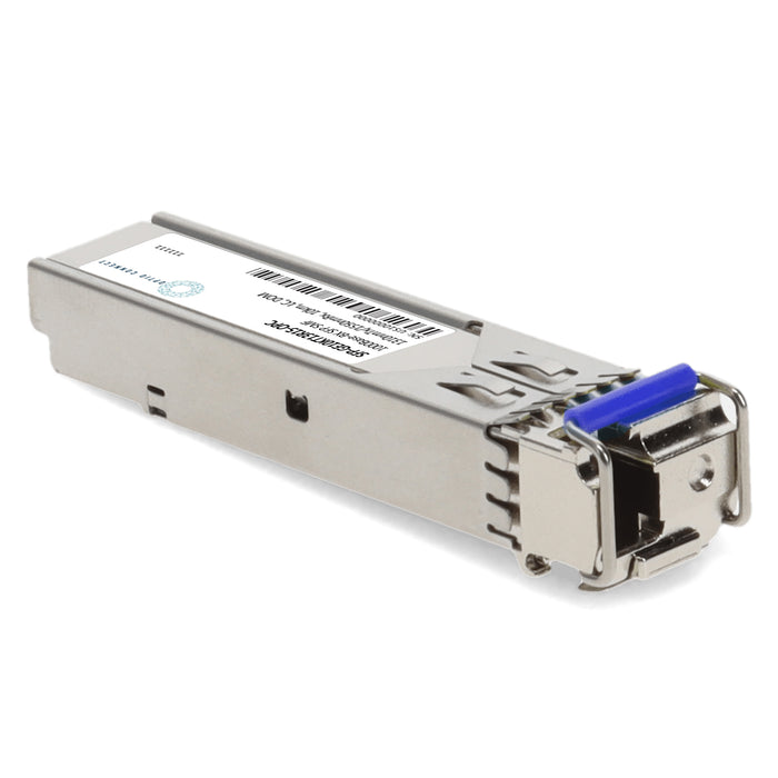 Juniper Networks® SFP-GE10KT13R15 Compatible TAA Compliant 1000Base-BX SFP Transceiver (SMF, 1310nmTx/1550nmRx, 10km, LC, DOM)