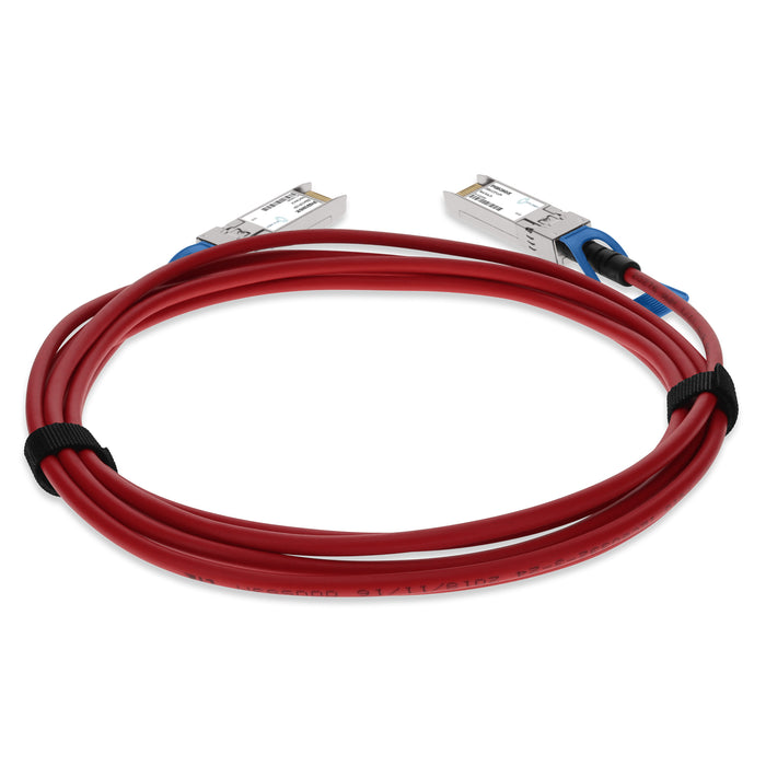 Cisco SFP-H10GB-CU5M Compatible TAA Compliant 10GBase-CU SFP+ Red Direct Attach Cable (Twinax DAC, 5m, Passive)