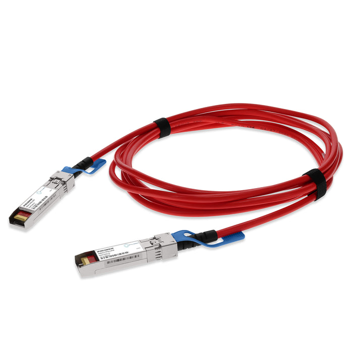 Cisco SFP-H25G-CU3M Compatible TAA Compliant 25GBase-CU SFP28 to SFP28 Red Direct Attach Cable (Passive Twinax, 5m)