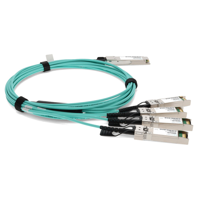 Intel Compatible TAA Compliant 40GBase-AOC QSFP+ to 4xSFP+ Active Optical Cable (850nm, MMF, 2m)