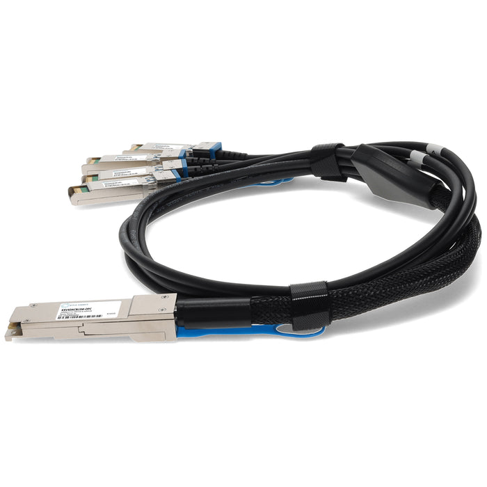 Intel XXV4DACBL5M Compatible TAA Compliant 100GBase-CU QSFP28 to 4xSFP28 Direct Attach Cable (Passive Twinax, 5m)