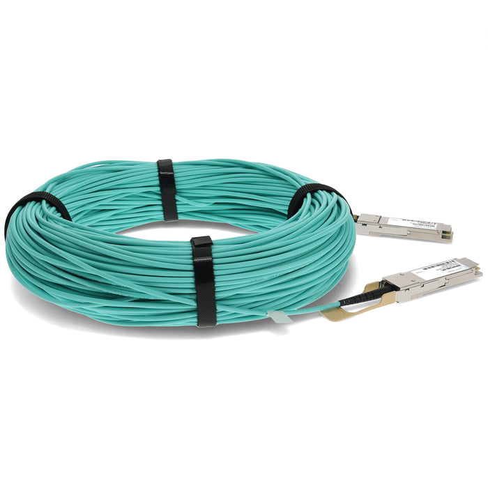 Intel 100FRRF1000 Compatible TAA Compliant 100GBase-AOC QSFP28 Omni-Path Architecture Active Optical Cable (850nm, MMF, 100m)