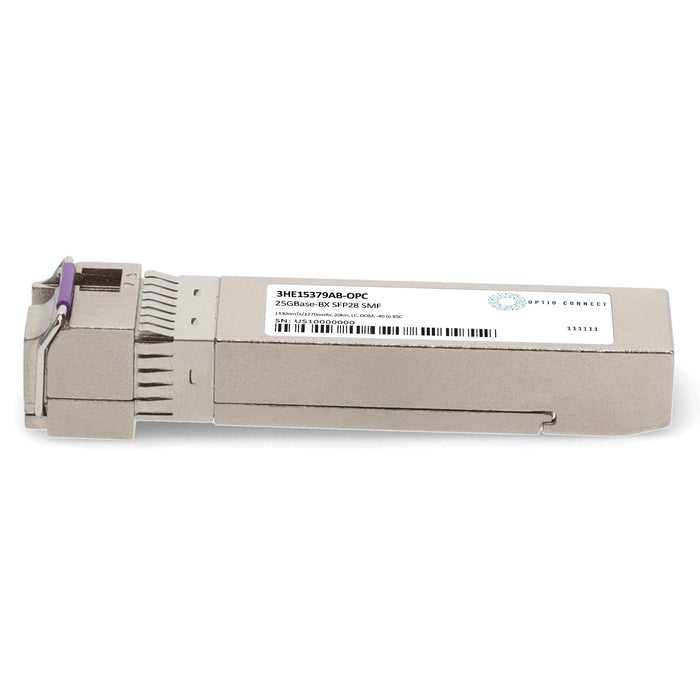 Alcatel-Lucent Nokia® 3HE15379AB Compatible TAA 25GBase-BX SFP28 Transceiver (SMF, 1330nmTx/1270nmRx, 20km, LC, DOM, -40 to 85C)