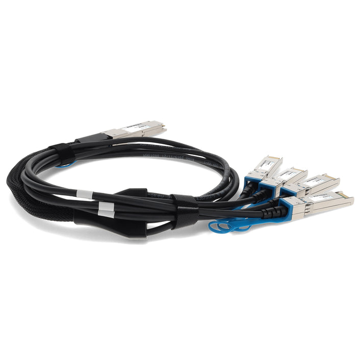 Dell 470-ABQB Compatible TAA Compliant 100GBase-CU QSFP28 to 4xSFP28 Direct Attach Cable (Passive Twinax, 3m)