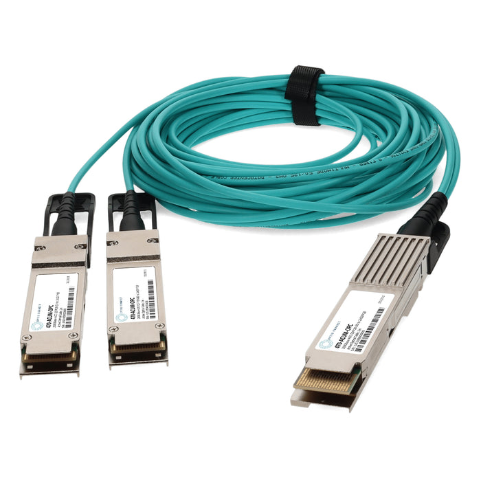 Dell 470-ACUM Compatible TAA Compliant 200GBase-AOC QSFP28-DD to 2xQSFP28 Active Optical Cable (850nm, MMF, 1m)