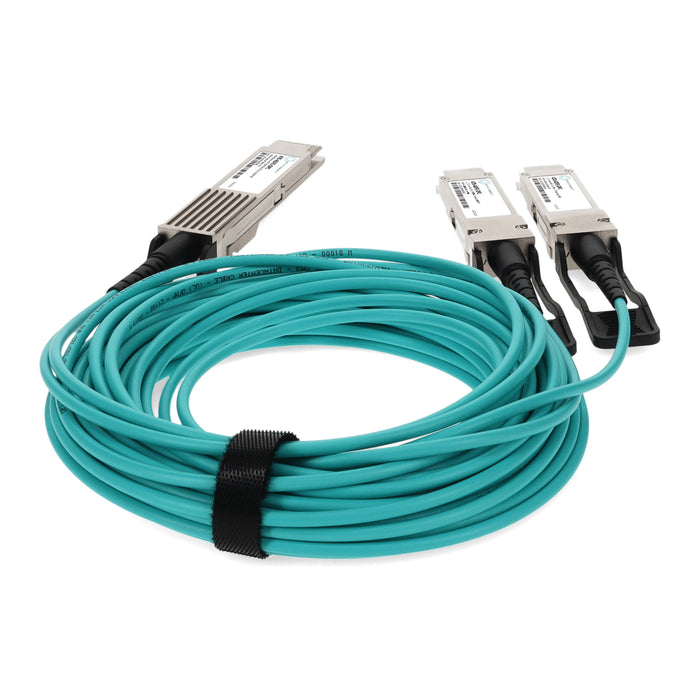 Dell 470-ADFE Compatible TAA Compliant 200GBase-AOC QSFP28-DD to 2xQSFP28 Active Optical Cable (850nm, MMF, 3m)