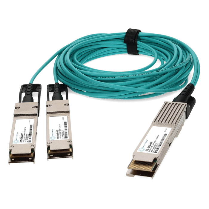 Dell 470-ADFE Compatible TAA Compliant 200GBase-AOC QSFP28-DD to 2xQSFP28 Active Optical Cable (850nm, MMF, 3m)