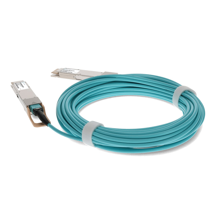 Dell AOC-Q56DD-400G-15M Compatible TAA 400GBase-AOC QSFP-DD to QSFP-DD Active Optical Cable (850nm, MMF, 15m)