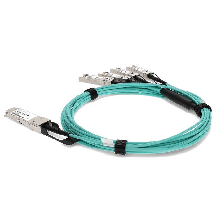Dell AOC-QSFP-4SFP-10G-5M Compatible TAA Compliant 40GBase-AOC QSFP+ to 4xSFP+ Direct Attach Cable (850nm, Fiber, 5m)