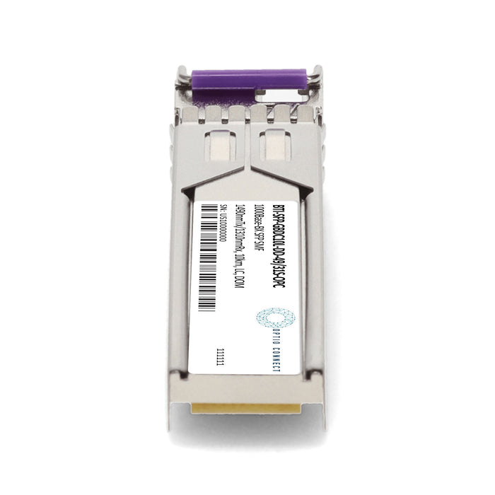 Juniper Networks® BTI-SFP-GBDC10L-DD-49/31S Compatible TAA 1000Base-BX SFP Transceiver (SMF, 1490nmTx/1310nmRx, 10km, LC, DOM)