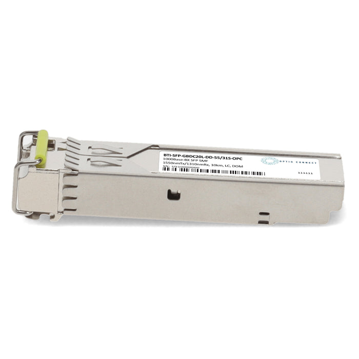 Juniper Networks® BTI-SFP-GBDC20L-DD-55/31S Compatible TAA 1000Base-BX SFP Transceiver (SMF, 1550nmTx/1310nmRx, 10km, LC, DOM)
