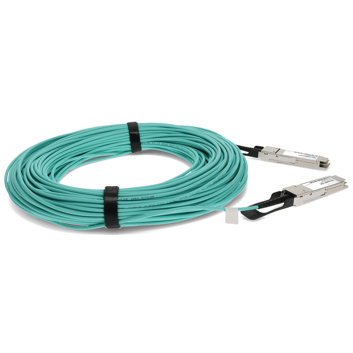 Intel CBL2-1010001-3 Compatible TAA Compliant 40GBase-AOC QSFP+ Active Optical Cable (850nm, MMF, 100m)