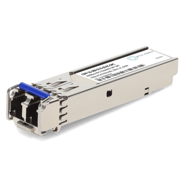 Edge-corE® Compatible TAA 1000Base-BX 2-Channel SFP Transceiver (SMF, 1550nmTx/1310nmRx, 20km, LC, DOM)