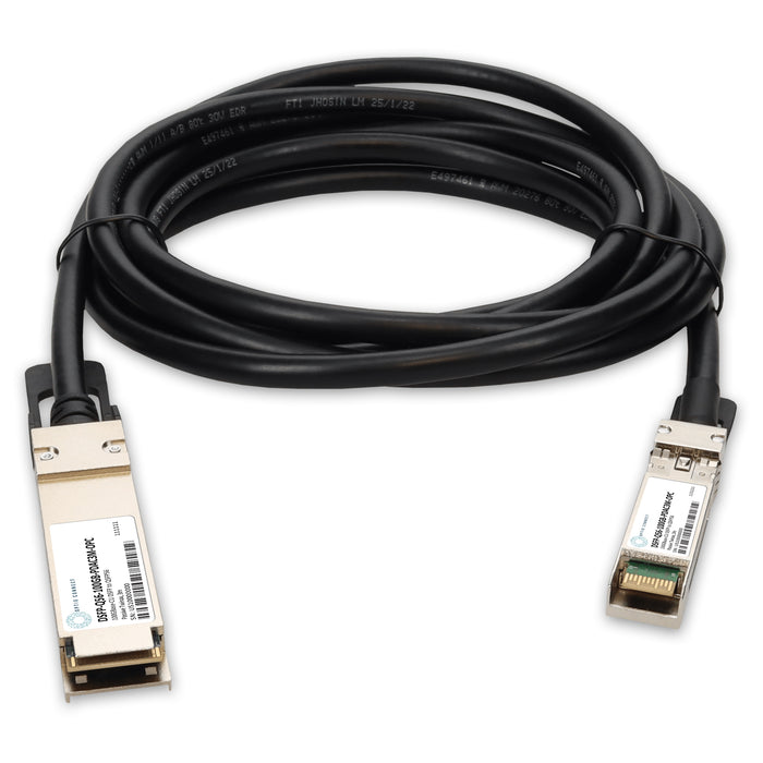 MSA and TAA 100GBase-CU DSFP to QSFP56 Direct Attach Cable (Passive Twinax, 3m) 27AWG