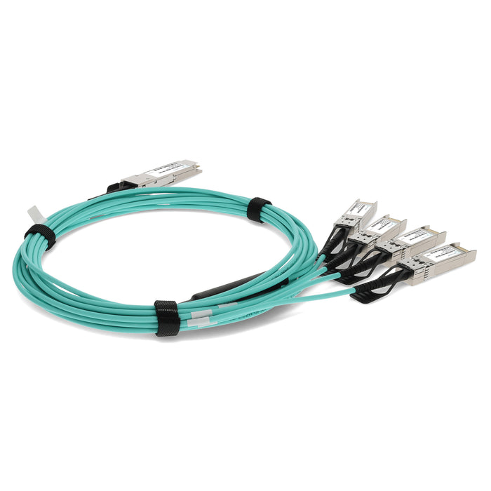 Fortinet Compatible TAA Compliant 40GBase-AOC QSFP+ to 4xSFP+ Active Optical Cable (850nm, MMF, 3m)