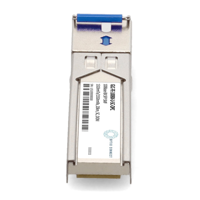 Cisco® Compatible TAA 100Base-BX SFP Transceiver (SMF, 1310nmTx/1550nmRx, 20km, SC, DOM)