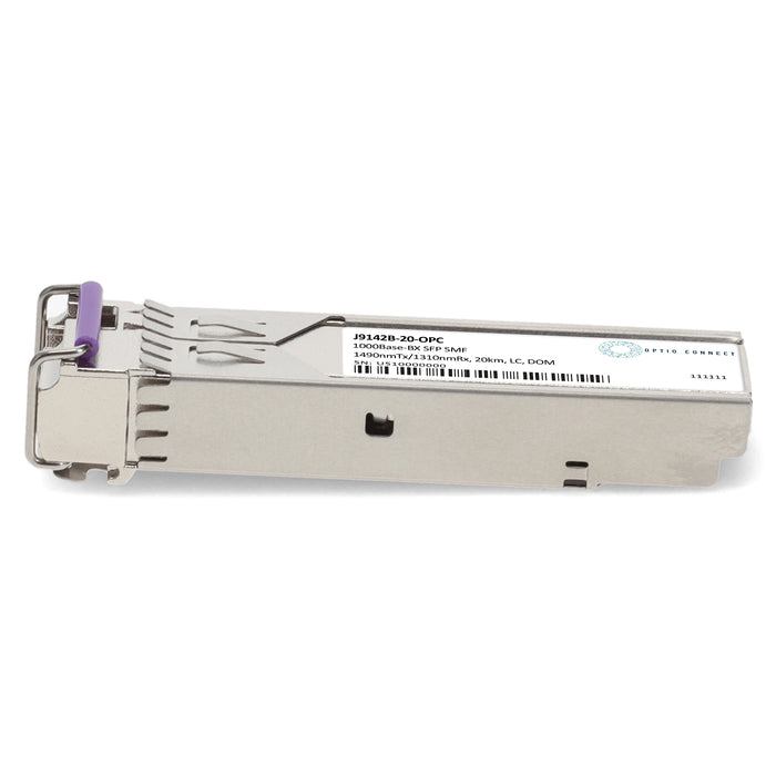HP® J9142B Compatible TAA 1000Base-BX SFP Transceiver (SMF, 1490nmTx/1310nmRx, 20km, LC, DOM)