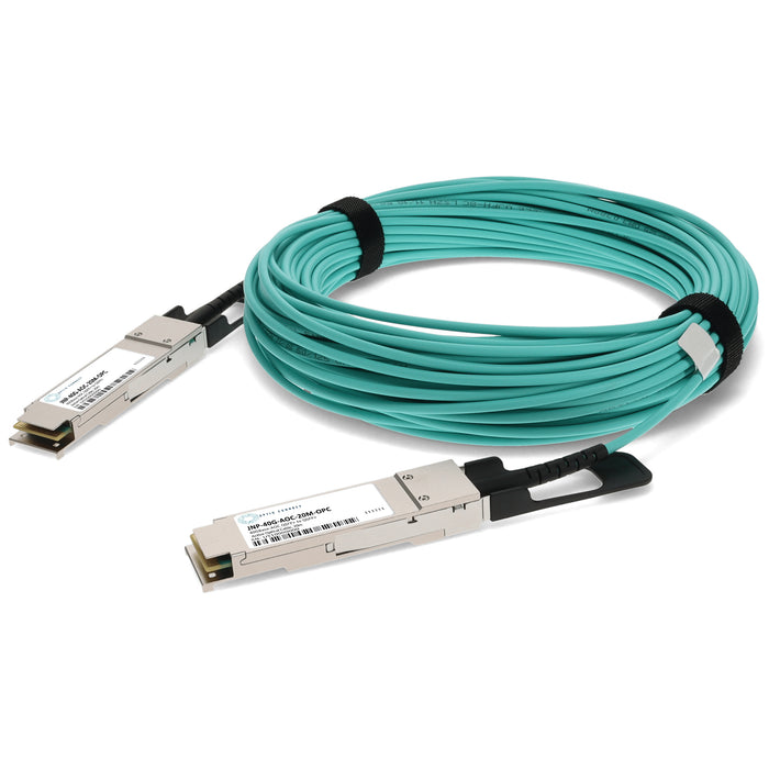 Juniper Networks JNP-40G-AOC-20M Compatible TAA Compliant 40GBase-AOC QSFP+ to QSFP+ Active Optical Cable (850nm, MMF, 20m)
