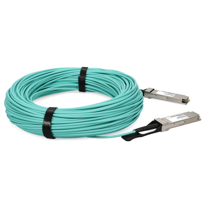 Mellanox MC2207310-100 Compatible TAA Compliant 56GBase-AOC QSFP+ Active Optical Cable (850nm, MMF, 100m)